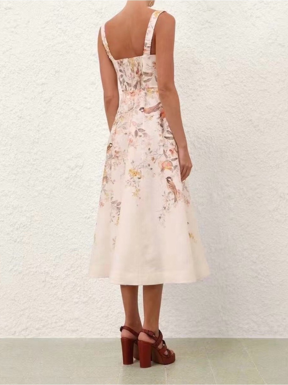 Zimmermann Cream Floral Maxi Dress with Pink & Orange Accents size 0 - Picture 5 of 16